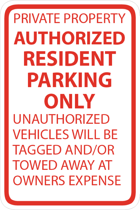 Parking and Regulation Signs 18x24